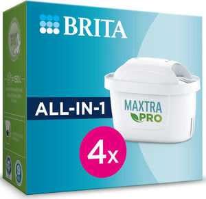 MAXTRA PRO All-in-1 Water Filter Cartridge 4 Pack (New) - Original  Refill reducing impurities, Chlorine, PFAS, pesticides and limescale for tap Water with Better Taste