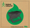 Notebook Folding Grill - Portable Picnic BBQ with Chrome Plated Cooking Grid (Black)
