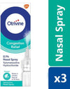 Congestion Relief 0.1% Nasal Spray 10ml x 3 Packs by