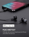 Lightning Headphones Earphones Earbuds Compatible iPhone 14 iPhone 13 iPhone 12 11 Pro Max iPhone X XS Max XR iPhone 8 7 Plus MFi Certified with Microphone Controller SweetFlow Black