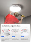 Motion Sensor Ceiling Light, 7.5inch 400LM LED Ceiling Light with Remote, USB Battery Powered Rechargeable Front Door Outside Light for Toilet, Garage, Shed, Loft, Basement, Hallway