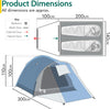 Trail Bracken 2 Man Tent With Porch, 3000mm Waterproof Rating, Double Skin Dome Tent with Darkened Bedroom, Lightweight for Camping and Festivals, Bag Included (300cm x 140cm x 110cm)