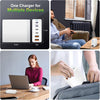 USB C Charger, Total 165W GaN Fast Charger Plug 6 Port USB C Charging Station 65W/45W/25W/20W/18W Compatible with MacBook Pro/Air,HP Laptop,iPad,iPhone 12/13/14/15, Samsung S23/22/21