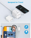 3M Extension Lead With USB Slots,  Mini Plug Extension Socket with 3 AC Outlets and 4 USB Slots, 13A/3250W Wall Mount Power Strip With 3 Metre Extension Cable for Travel Home Office