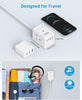 3M Extension Lead With USB Slots,  Mini Plug Extension Socket with 3 AC Outlets and 4 USB Slots, 13A/3250W Wall Mount Power Strip With 3 Metre Extension Cable for Travel Home Office