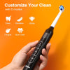 R1 Rotating Electric Toothbrush with 8 Brush Heads for Adults and Kids, 60-Day Battery Life, 5 Modes Rechargeable Power Toothbrush with 2-Minute Smart Timer, Black