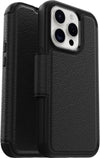 Strada Case for iPhone 15 Pro for MagSafe, Shockproof, Drop proof, Premium Leather Protective Folio with Two Card Holders, 3x Tested to Military Standard, Black