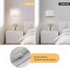 Wall Light with Switch, E27 ES Wall Wash Reading Lamp with White Semi-Circle Fabric Shade, Bedside Wall Sconce for Bedroom, Living Room, Hallway, Hotel