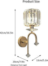 Modern Crystal Wall Light Sconce, E14 Gold Crystal Wall Lamp, Wall Lighting Fixtures for Living Room Bedside Bedroom Corridor Dining Room Hallway (Gold-A)