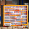 44 Multi Drawer Organiser for Small Parts - DIY Tool Bits, Fixings, Fishing Tackle, Crafts - Black/Orange