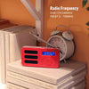 Portable DAB Radio MB225 - DAB/DAB +/FM - RDS Function, 40 Presets, Stereo/Mono Portable Digital Radio, Dual Alarm, Rechargeable Battery, Headphone Jack (Red)