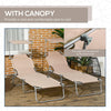 Outdoor Foldable Sun Lounger Set of 2, 4 Level Adjustable Backrest Reclining Sun Lounger Chair with Angle Adjust Sun Shade Awning for Beach, Garden, Patio, Sand