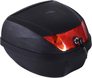 28L Motorcycle Tail Box Helmet Top Case Motorbike Luggage Storage Trunk Carrier Mount Rack w/ 2 Keys