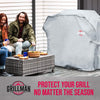Grill Cover, Gas BBQ Cover fits Weber BBQ, Brinkmann, Char Broil, Outback and more - Large BBQ Cover Waterproof, Heavy Duty, Windproof, Rip-Proo, UV Resistant (132 L x 66 W x 109 H cm, Grey)