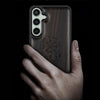 Wood Case for Galaxy S23 FE Case 2023 [Natural Wood & Black Soft TPU] Shockproof Protective Cover Unique Wooden Case Compatible with S23 FE Case (Viking Compass Vegvisir-Blackwood)