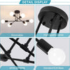 Modern Sputnik Chandelier Black, 6-Lights Semi Flush Mount Ceiling Light for Living Room Bedroom Dining Room Kitchen Office Foyer, E27 Base (6 Light - Black)