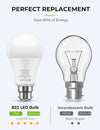 LOHAS B22 LED Bulbs 150W Equivalent, 17W LED Bayonet Light Bulb, Cool White 6000K, Super Bright 1600Lm, Non-Dimmable, Energy Saving Light Bulbs, 4 Pack