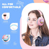 Kids Wireless headphones with Microphone, Childrens 3D Cat Headphones Over-ear with Led Light, Foldable Bluetooth Headphones for Girls/Teenager/Adult Women, Cat Birthday