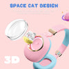 Kids Wireless headphones with Microphone, Childrens 3D Cat Headphones Over-ear with Led Light, Foldable Bluetooth Headphones for Girls/Teenager/Adult Women, Cat Birthday