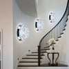 Mini Crystal Chandeliers 2 Layers LED Crystal Ceiling Light Round Flush Mounted Ceiling Light for Staircase Balcany Island (Cool White)