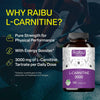 L-Carnitine 3000-180 High-Strength Capsules with Vitamin C - L-Carnitine Tartrate 3000mg per Daily Dose - Energy & Metabolism Support - Vegan, Natural & Laboratory Tested -