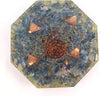 Prajet Energized Orgonite Healing Crystals Hexagonal Vastu Plate Energy Generator Crystal Gemstones Unique Approx. size 4.5 inch * 1.5 cm thickness (Blue Kyanite Orgone Plate)