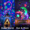 Baby Lights Projector, Roating Sensory Lights with 8 Lighting Modes, Starry Sky & Ocean Night Light Porjector for Kids, Baby Sensory Toy Gifts for Baby Gifts for Girls Boys - Black