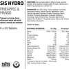 Hydro Hydration Tablets, Gluten-Free, Zero Sugar, Pineapple and Mango Flavour Plus Electrolytes, 20 Effervescent Tablets per Bottle (8 Bottles)