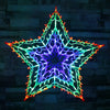 77710 Multi-Coloured Star Christmas Light / 35 LED Lights / Indoor Or Outdoor Mains Powered Christmas Decorations / 8 Light Modes / 54cm x 54cm x 1.5cm