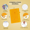 Fitness & Food Journal – Nutrition & Workout Planner for Women & Men – Diet & Gym Exercise Log Book with Calendars, Diet & Training Trackers - Undated, A5, Hardcover (Amber Yellow)