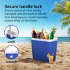 Large Cooler Box - 24 L, Insulated for Hot/Cold Food, Durable & Portable Freezer Box for Picnics, Camping BBQ, Comes with a Carry Handle, 9 Hours Cooling, Locking Lid, Blue