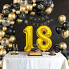 18th Birthday Decorations for Boys Black and Gold Balloons Arch Kit with Number Foil Confetti Balloon Happy Birthday Bunting Banner Black Gold Party Decor for 18 Years Old Girls Men Women Anniversary
