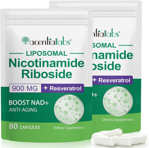 NAD+ Supplement for Anti Aging and Cell Regeneration, 900mg NAD Supplement, Liposomal Nicotinamide Riboside, Support Cellular, Muscle & Energy, 2 Packs