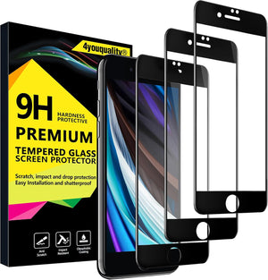 [3-Pack[Full Coverage] iPhone SE 3/2 (2022/2020 Edition) Screen Protector, Tempered Glass Film [LifetimeSupport][Full Coverage] Screen Protector for iPhone SE 2020 & iPhone SE 2022