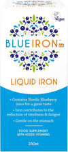 Liquid Iron Supplement with Nordic Blueberries + Vitamin C, Vitamin B12, Folic Acid, Biotin and Zinc | 250ml | Suitable for Vegans | Easily Absorbed and Gentle On The Stomach