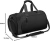 Sport Gym Bag for Women Men, Gym Duffle Bag with Shoes Compartment and Waterproof Wet Pockets, Overnight Travel Weekend Holdall Bags Fitness Handbag for Sport Travel Training Journey (Black)