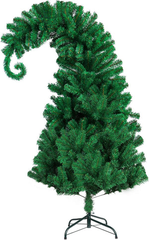 Novelty Christmas Tree,1.5M Green Artificial Christmas Tree with Stand Strange Shaped Xmas Tree For Christmas Decoration Holiday Decoration