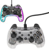 Wired Controller for Switch, PC, PS3, IOS, OS X, Wired Game Controller with RGB Light, 6 Axes Gyroscope Burst Wake Up Function Transparent Gamepad for Switch for PS3 PC