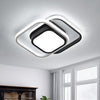 LED Ceiling Lights, 2 Squares Flush Mount Ceiling Lighting, 32W Black and White Ceiling Light Fitting for Bedroom Kitchen Hallway Dining Room Cool White 6500K