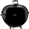 Bar-B-Kettle Charcoal Grill, Ø 57cm Grill Area, BBQ Grill with Porcelain-Enamelled Lid & Bowl, Tripod Stand & Wheels, Chromed Grill Grate - Black (1331004)