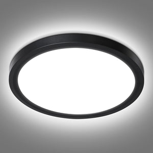 18W LED Ceiling Lights,2000LM Daylight White 5000K Round Ceiling Lights Ø 23cm Black,Waterproof IP44,150W Equivalent,Flush Ceiling Light for Living Room,Bedroom,Office 1 Pack