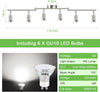 LED Ceiling Light Rotatable, 6 Way LED Ceiling Spotlight, Matt Nickel & Swivelling Design, Including 6 X 4W GU10 LED Bulbs (450LM, Cool White 6000K),for Kitchen, Living Room, Bedroom