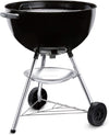 Bar-B-Kettle Charcoal Grill, Ø 57cm Grill Area, BBQ Grill with Porcelain-Enamelled Lid & Bowl, Tripod Stand & Wheels, Chromed Grill Grate - Black (1331004)