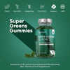 Super Greens Gummies - 90 Multivitamin Gummies - Blend of Botanicals with Vitamin B12, B9, B1, B6, B5 & Zinc for Energy & Immunity - Blueberry & Raspberry Flavour - Alternative to Super Greens Powder