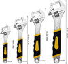 4Pcs Adjustable Spanner Set, 4 Sizes Adjustable Wrench Set Multifunctional Carbon Steel Shifter Spanners with Soft Grip Handle for Home Bathroom Garage Maintenance Repair(6in/8in/10in/12in)