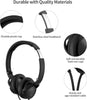 P22C Lightweight On Ear Headphones Wired with Microphone Comfortable and Portable HiFi Stereo Headset with Noise Isolation Foldable Design Black