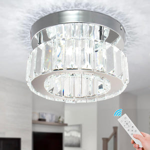 Mini Crystal Chandelier Big Crystal Ceiling Lamp Round LED Pendant Light for Hallway Stairecase (Dimmable)