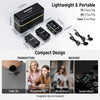 CM28 Wireless Lavalier Microphone System with Charging Case, 2 Mic Clips, 1 Click Noise Canceling, 4GB Storage, 9H Playtime, Lavalier Lapel Mic Compatible with iPhone/Android/PC/Camera