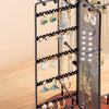 Jewellery Organiser Stand Earring Holder with 28 Necklace Hooks, 360 Rotating Necklace Holder Earrings Storage Rack Jewelry Tower Bracelet Holder, Holds More than 100 Pairs Earrings -Black