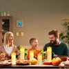 Flameless Candles 13/14/16/18/20cm Set of 5 Realistic Dancing LED Flickering Wick for Parties,Home,Public Elegant Events, Battery Powered, 10-Key Remote Control, Ivory Color.